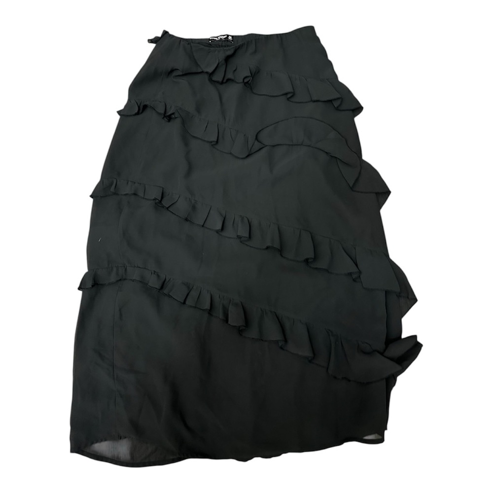 Elegant Black Ruffle Skirt